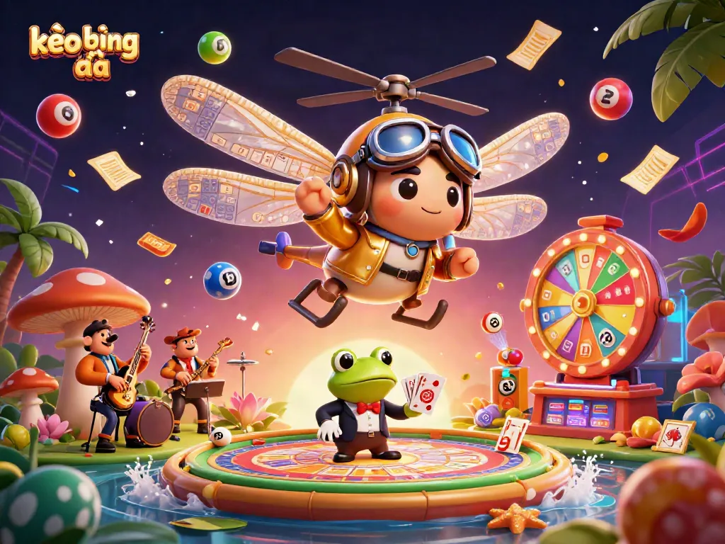 Engage in the kèo bóng đá action with vibrant characters in a dynamic casino-themed illustration.