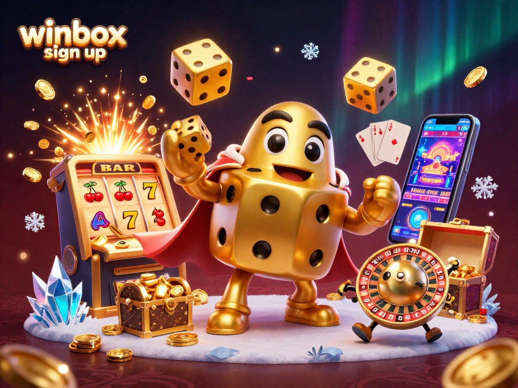 Engage with exciting gaming options at winbox sign up, featuring stunning 3D characters and casino elements.