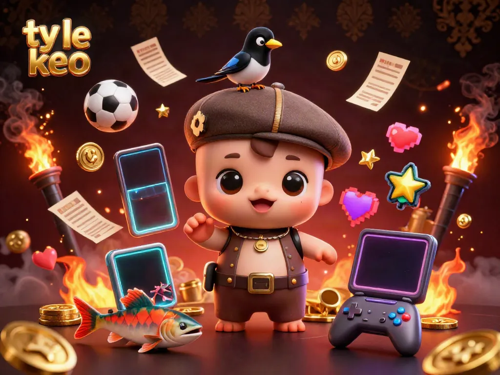 Engaging scene showcasing "ty le keo" with characters and vibrant elements of sports betting in an energetic 3D illustration.