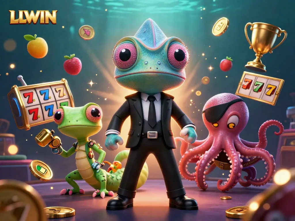 Experience the thrilling world of LLWIN with vibrant chameleon and casino elements in action.