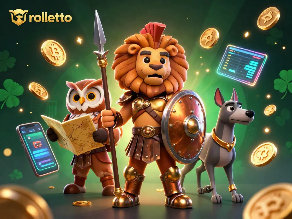 Play with rolletto, explore bonuses and crypto casino options with a lion warrior and friends.