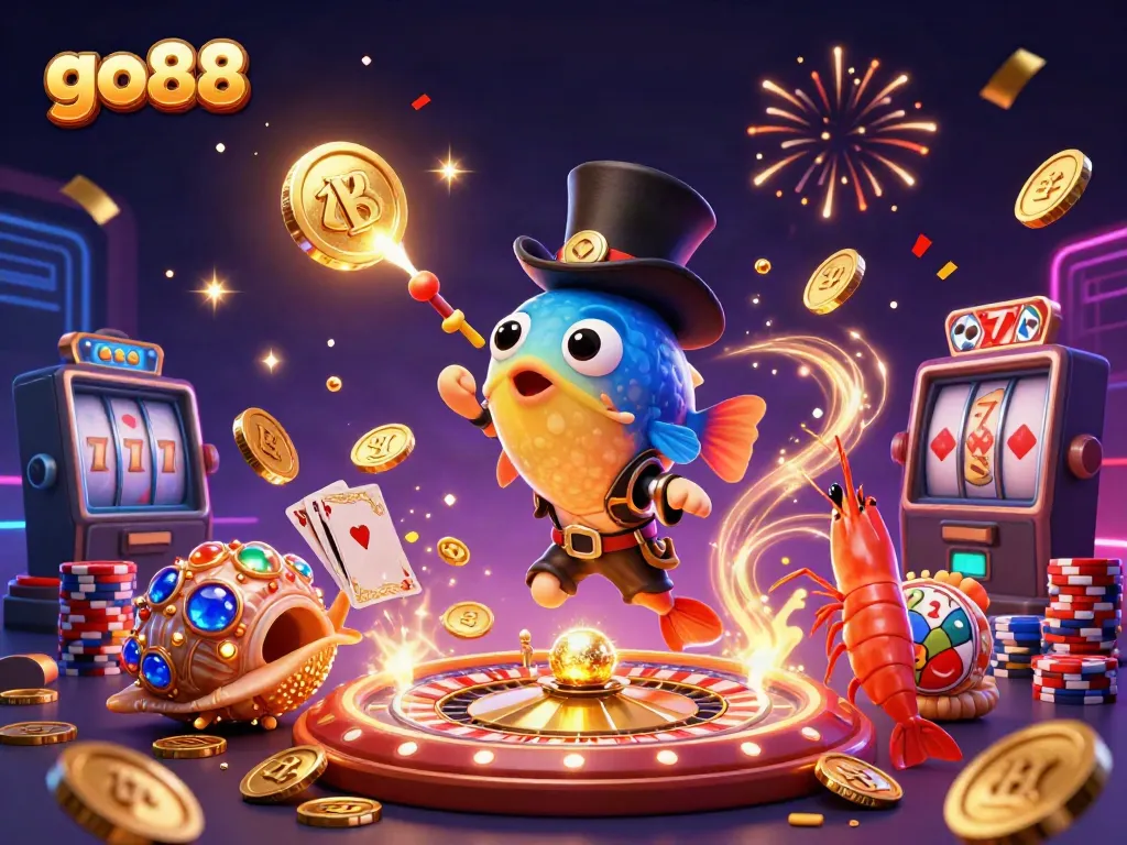 Engage with go88's thrilling casino adventure featuring vibrant characters and dazzling game elements.