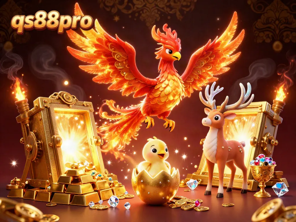 Experience the thrill of qs88pro with dynamic casino elements and vibrant characters illustrating a gaming haven.
